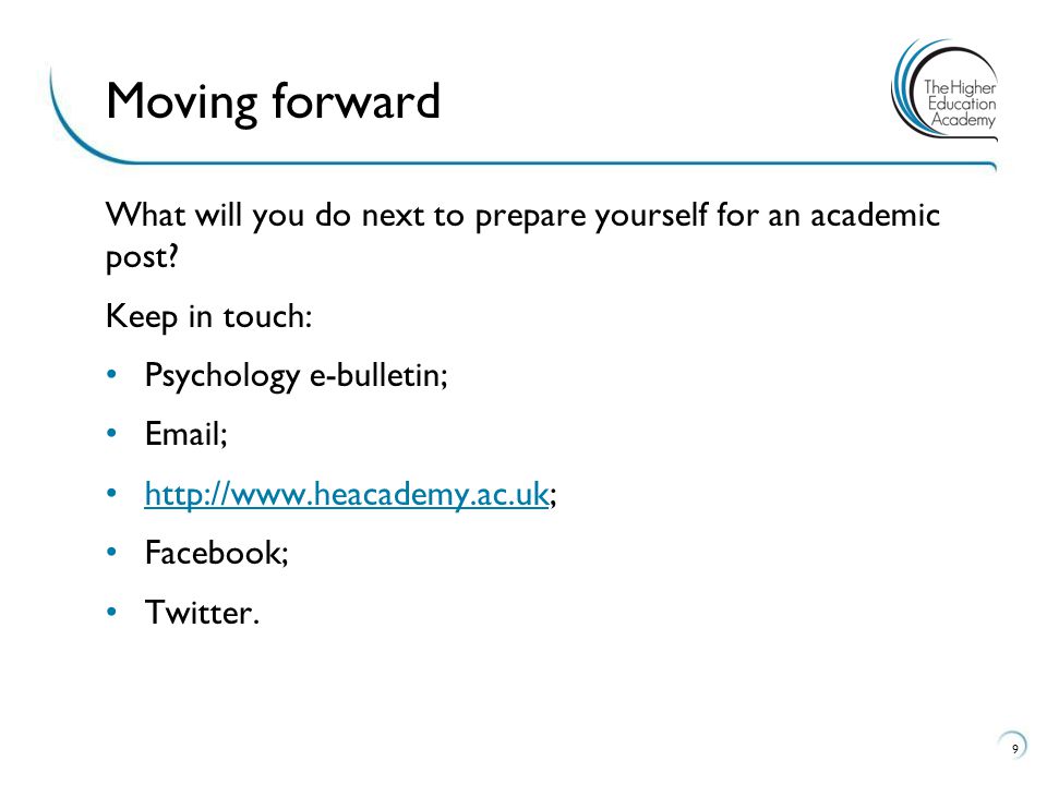 What will you do next to prepare yourself for an academic post.