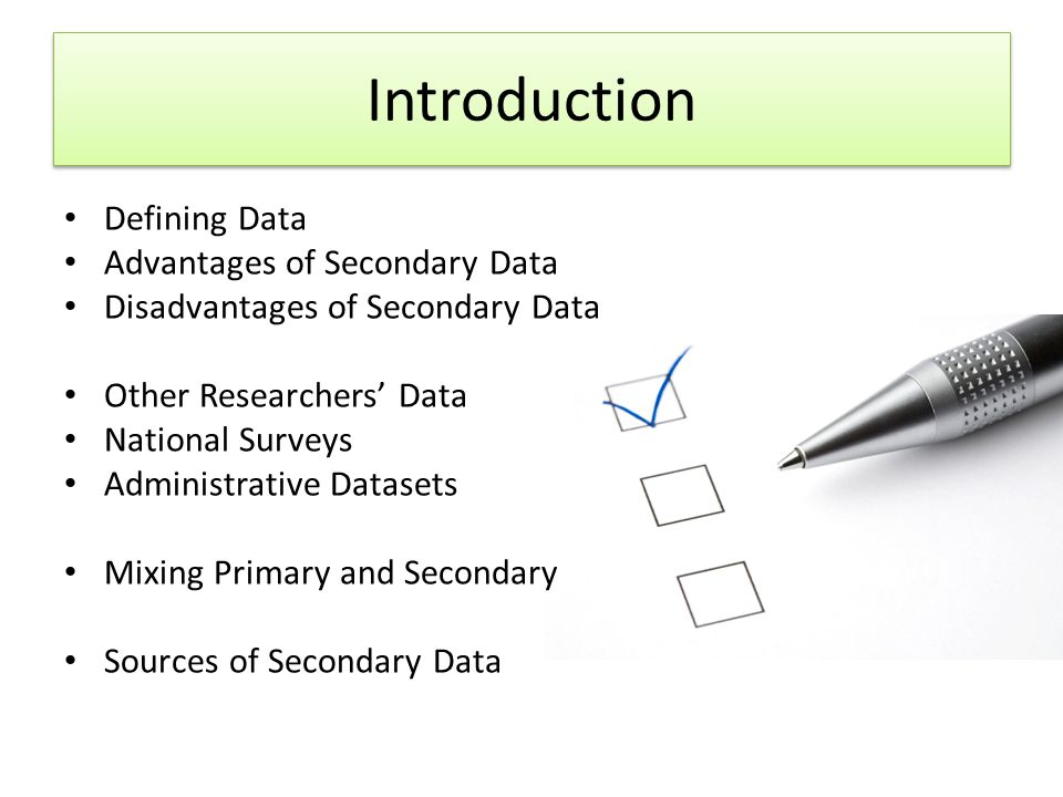Secondary data dissertation