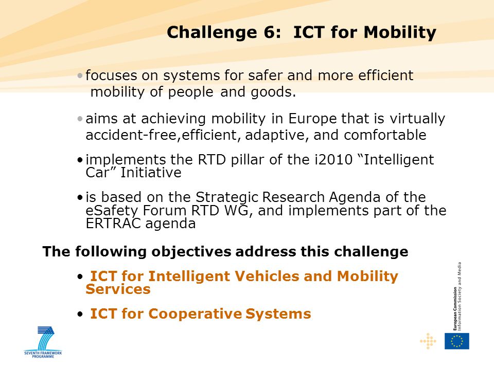 focuses on systems for safer and more efficient mobility of people and goods.