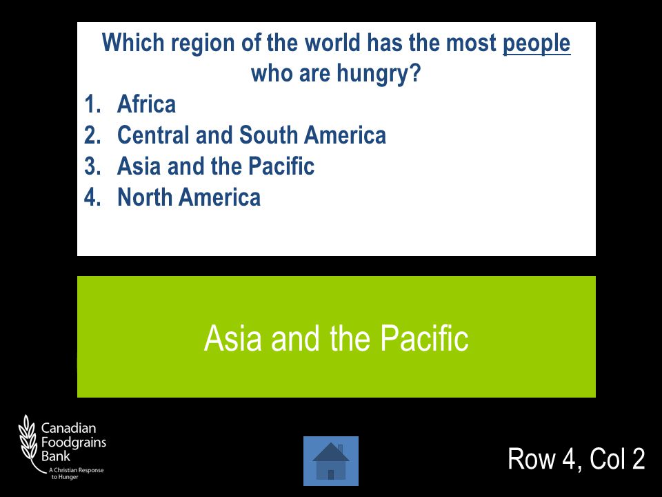 Row 4, Col 1 One-Haiti How many countries in the Western Hemisphere have a very high rate of undernourishment
