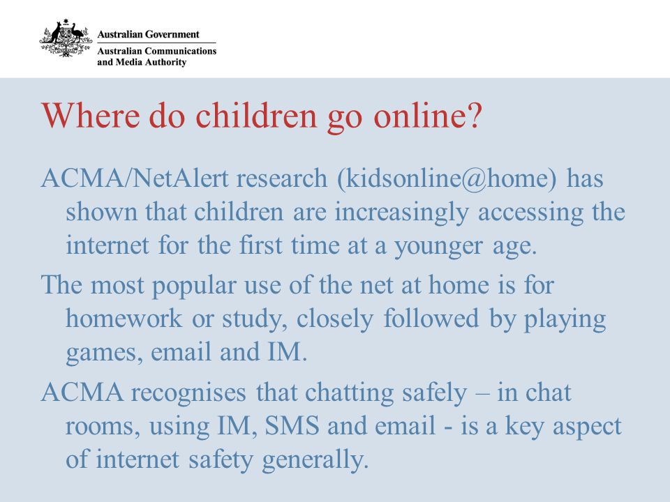 Where do children go online.
