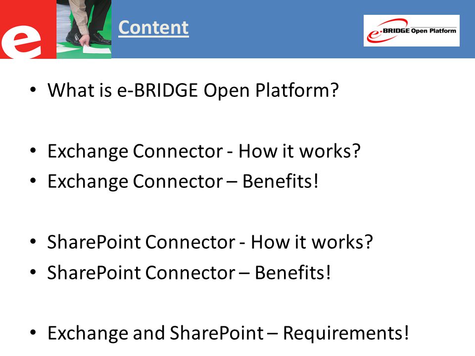 What is e-BRIDGE Open Platform. Exchange Connector - How it works.