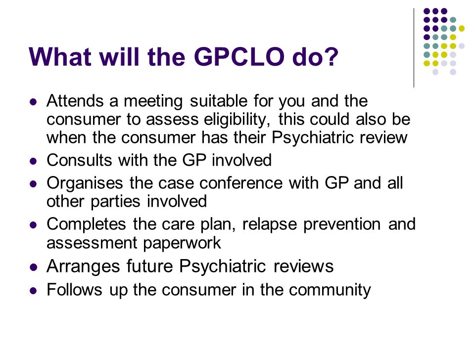 What will the GPCLO do.