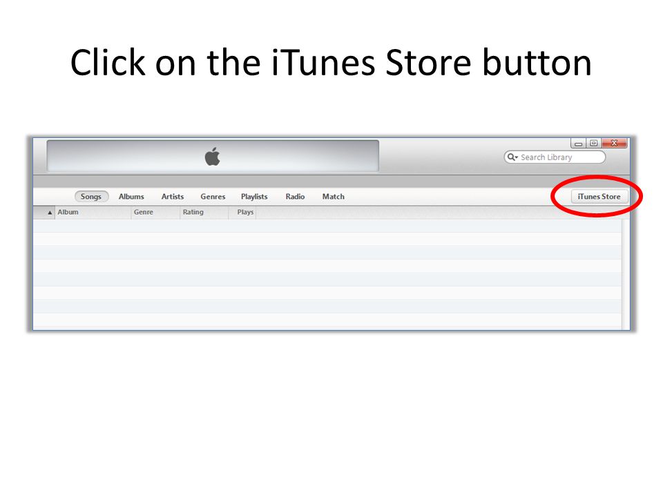Click on the iTunes Store button