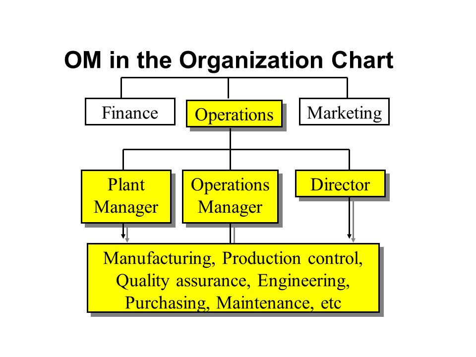 Manufacturing Plant Organizational Chart