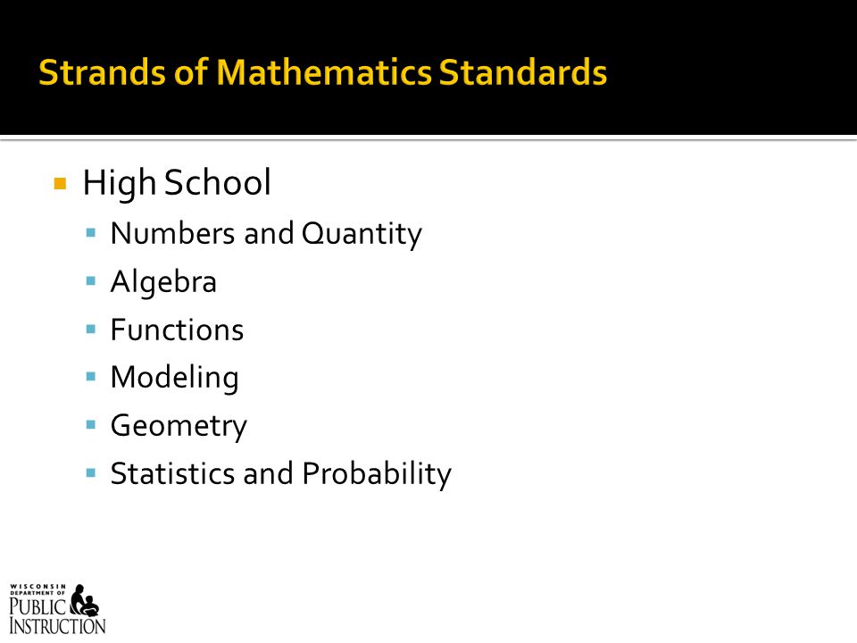  High School  Numbers and Quantity  Algebra  Functions  Modeling  Geometry  Statistics and Probability
