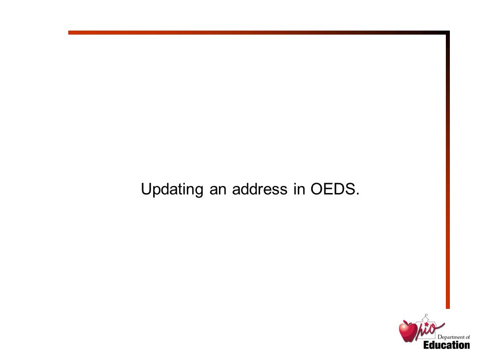Updating an address in OEDS.