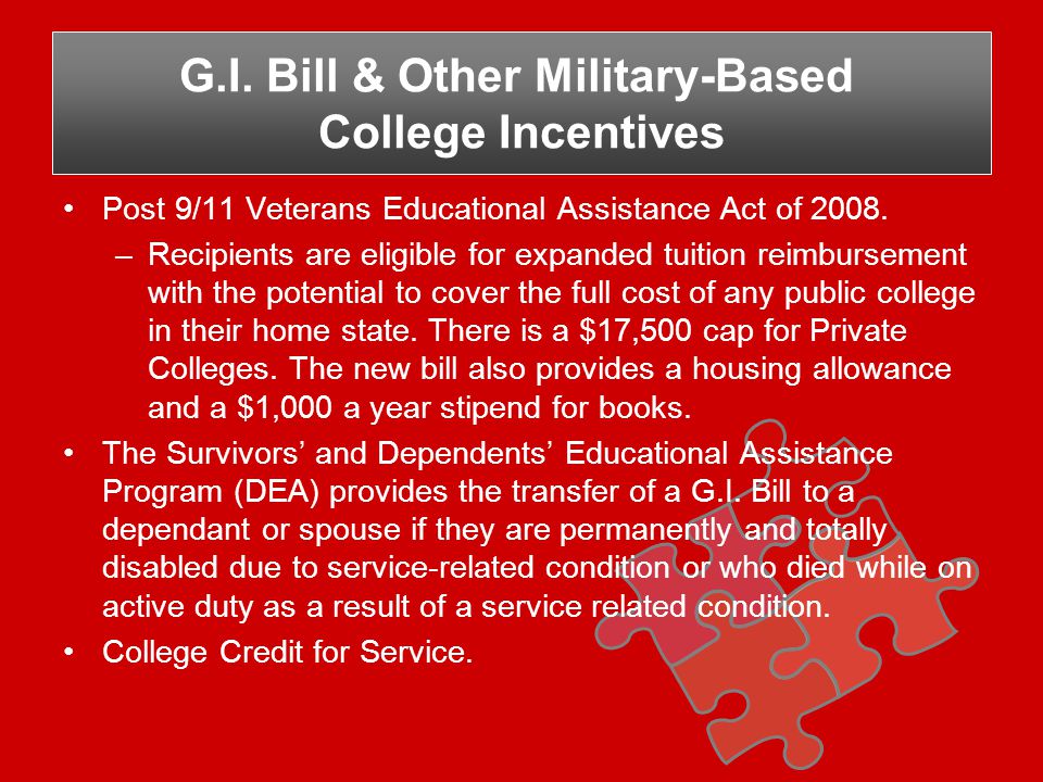 Post 9/11 Veterans Educational Assistance Act of 2008.