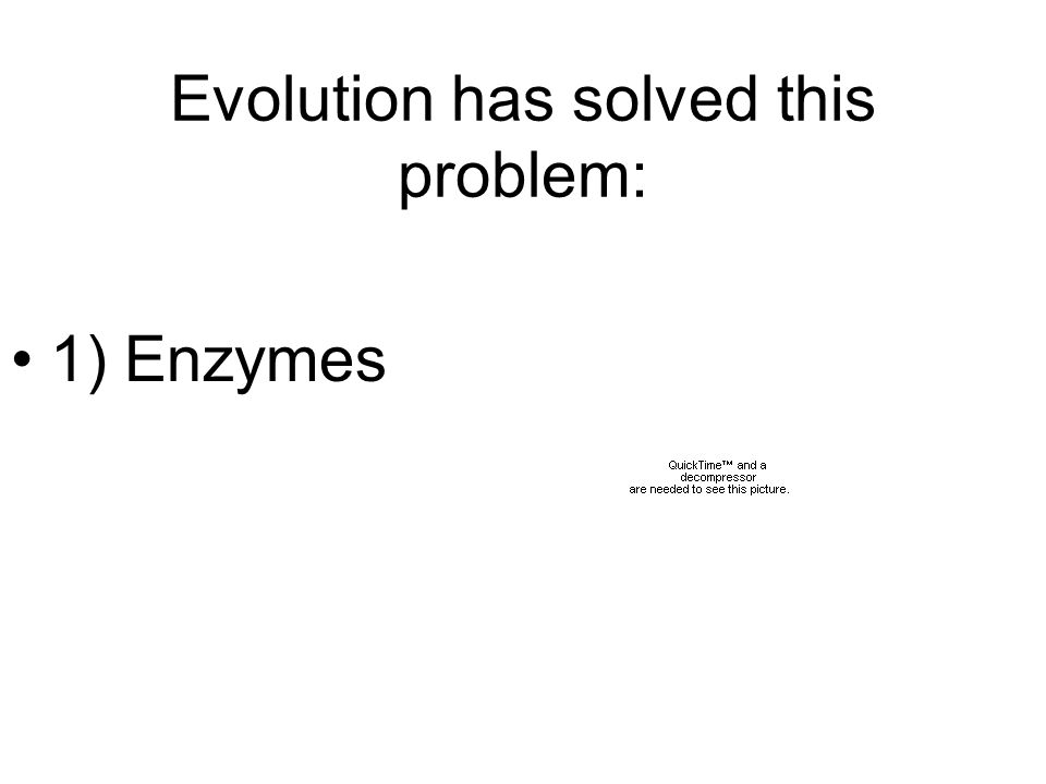 Evolution has solved this problem: 1) Enzymes