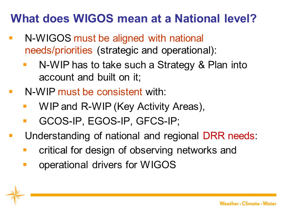What does WIGOS mean at a National level.