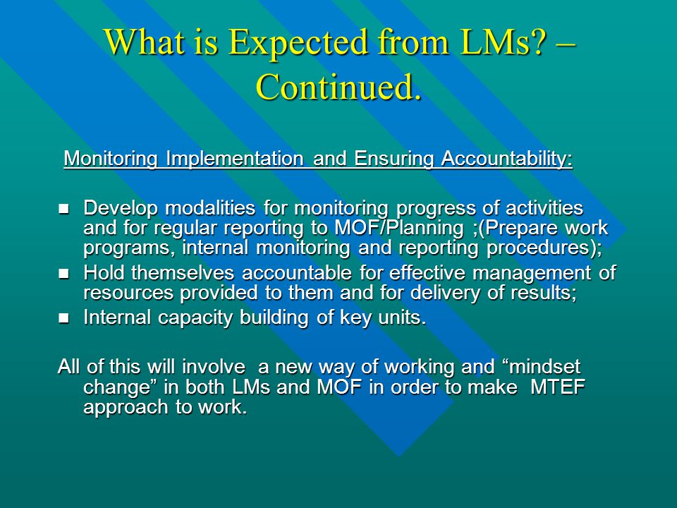 What is Expected from LMs. – Continued.