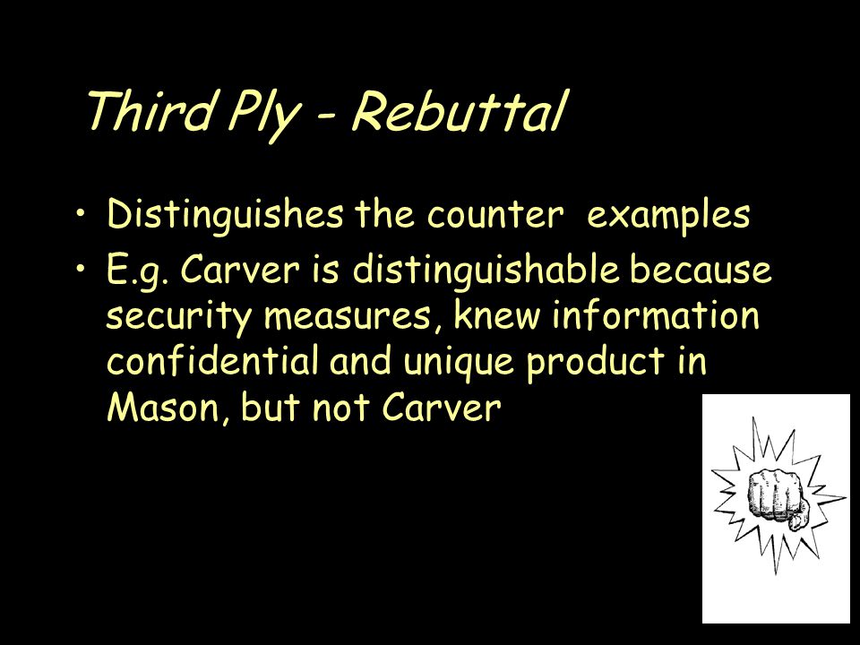 Third Ply - Rebuttal Distinguishes the counter examples E.g.