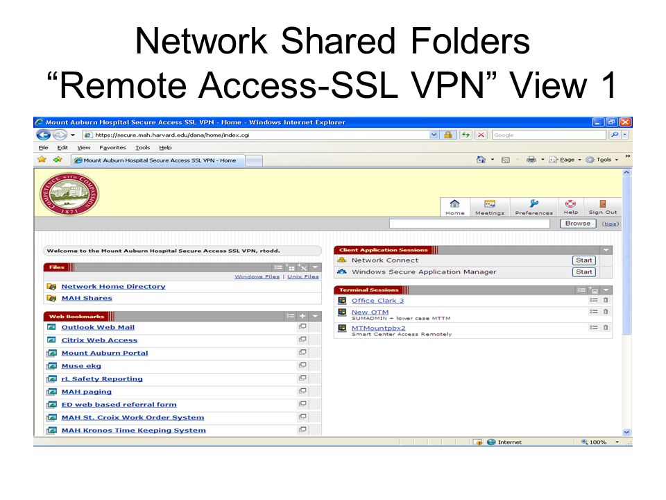 Network Shared Folders Remote Access-SSL VPN View 1