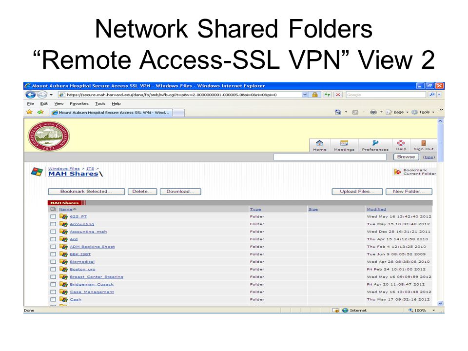 Network Shared Folders Remote Access-SSL VPN View 2