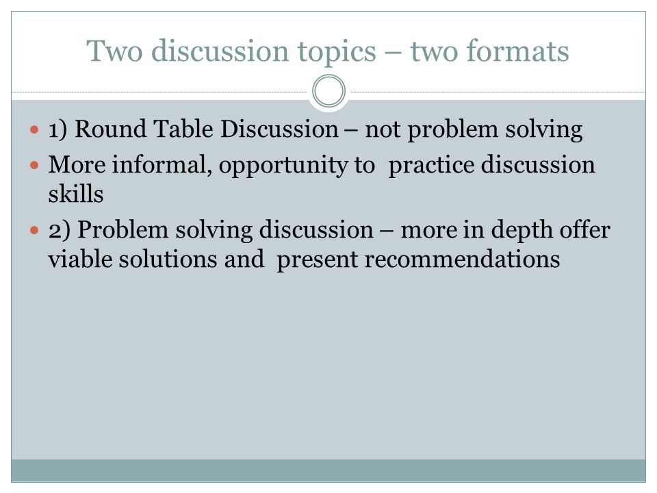 problem solving topics for discussion