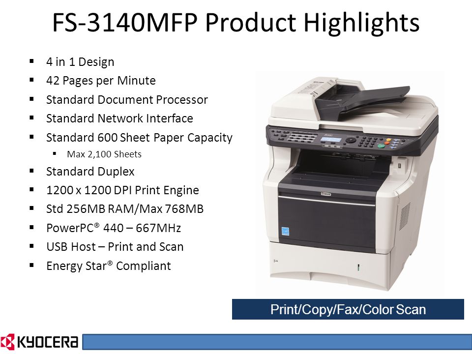 FS-3140MFP FS-3040MFP Kyocera Multifunctional Printers. - ppt download