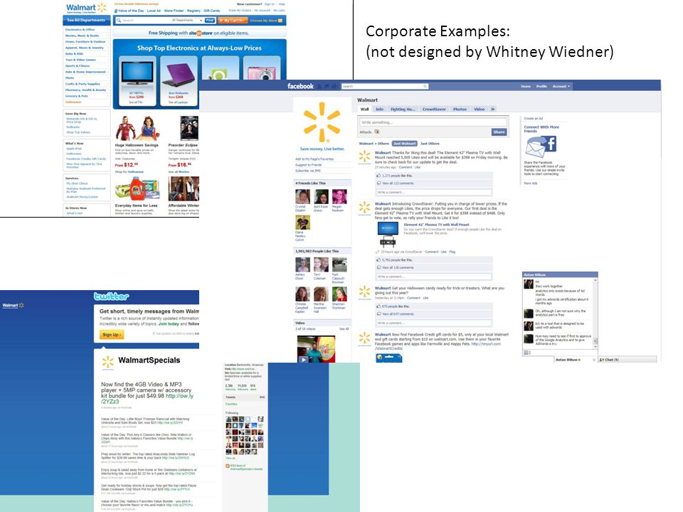 Corporate Examples: (not designed by Whitney Wiedner)
