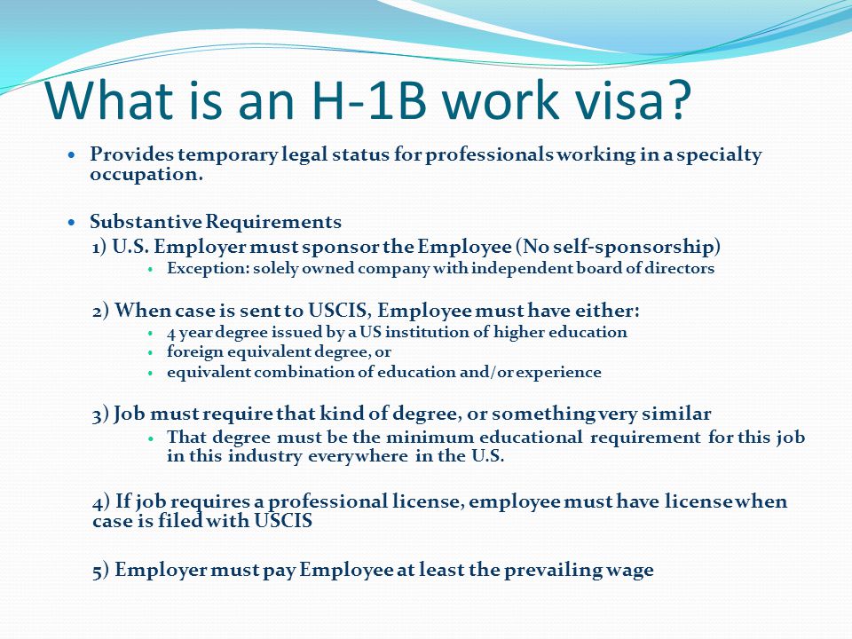 What is an H-1B work visa.
