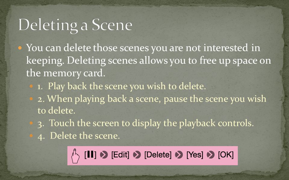 You can delete those scenes you are not interested in keeping.