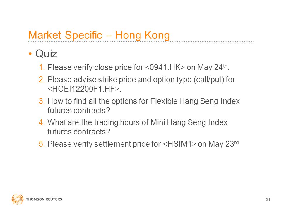 Market Specific - Hong Kong. 2 Market Specific – Hong Kong Agenda Equity  Hong Kong Stock Exchange (HKEx) Futures & Options Hong Kong Futures Exchange.  - ppt download