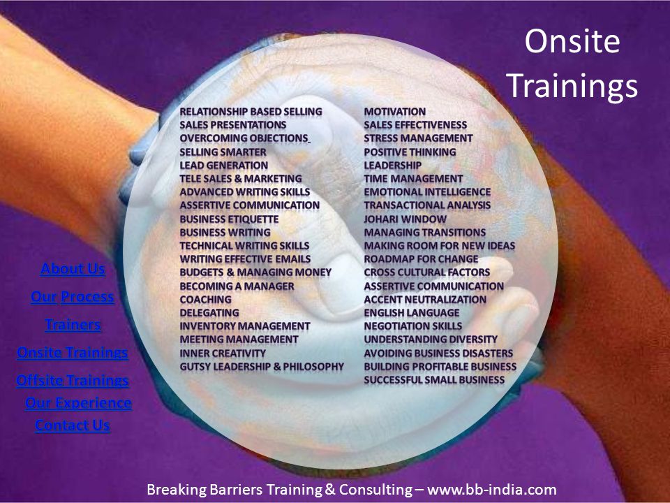 Onsite Trainings Breaking Barriers Training & Consulting –
