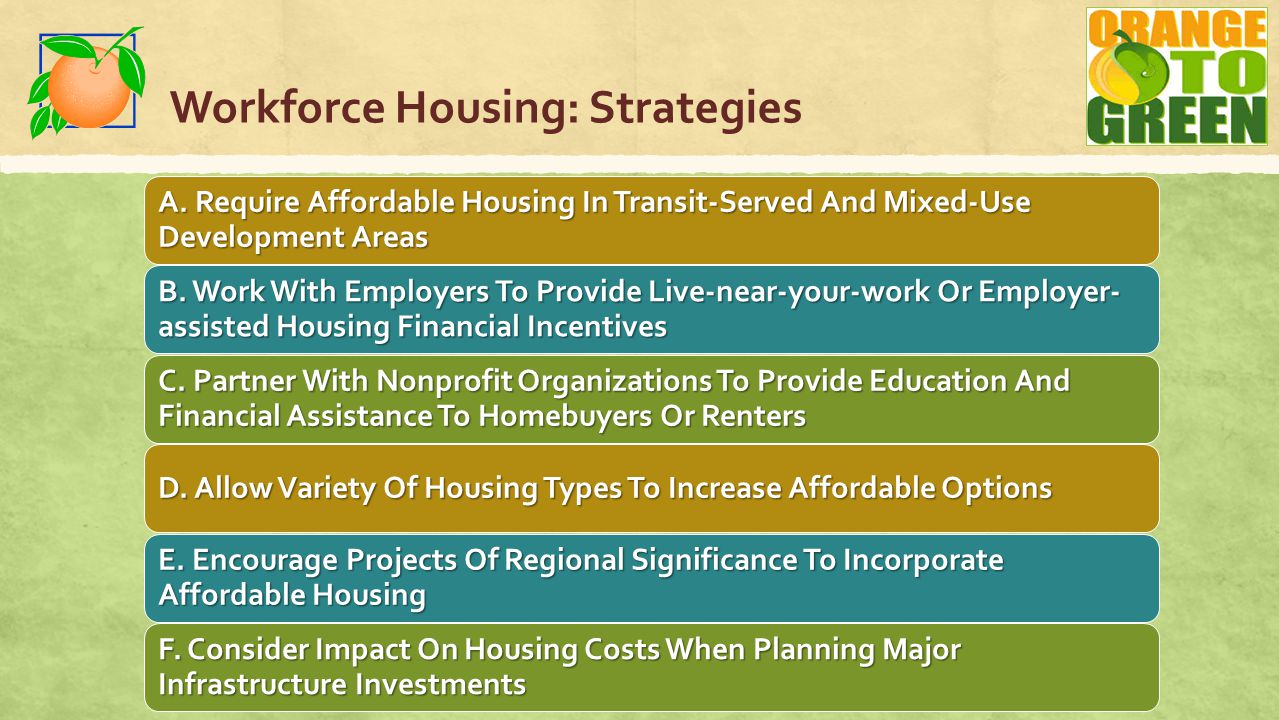 Workforce Housing: Strategies A.