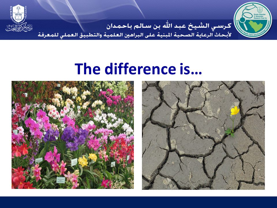 The difference is…