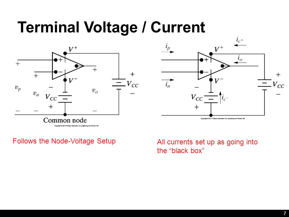Terminal Voltage / Current 7 Follows the Node-Voltage Setup All currents set up as going into the black box