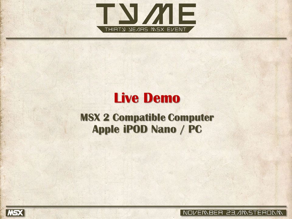 Live Demo MSX 2 Compatible Computer Apple iPOD Nano / PC