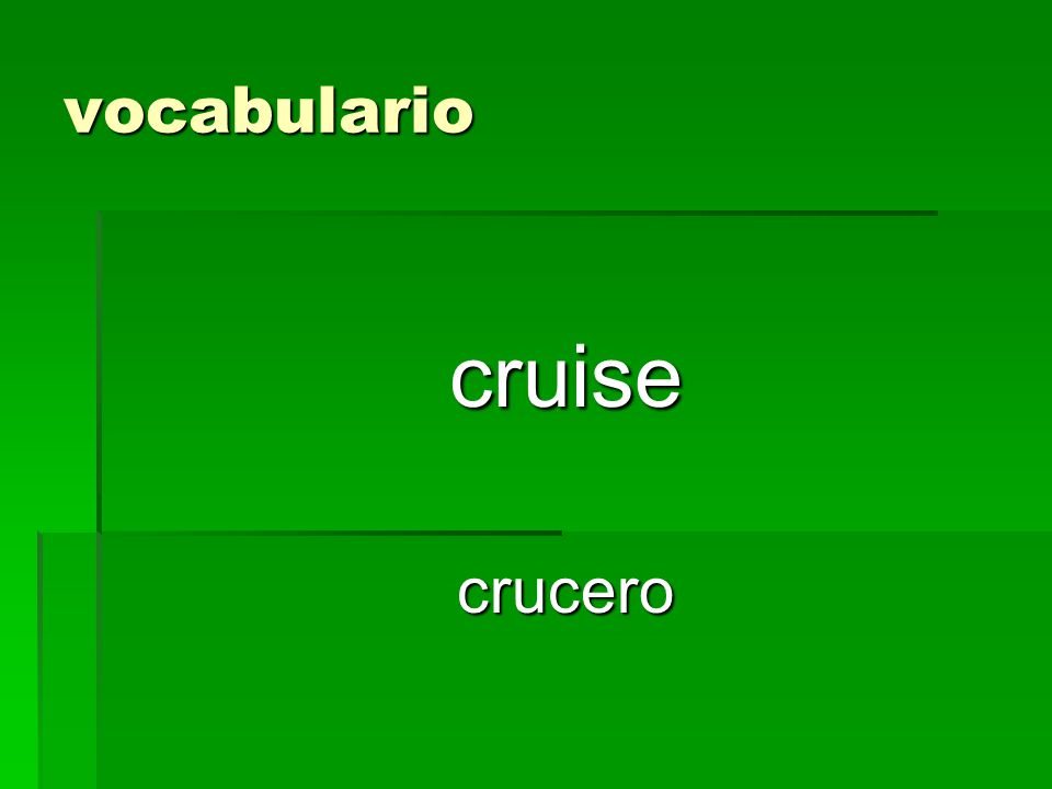 vocabulario cruisecrucero