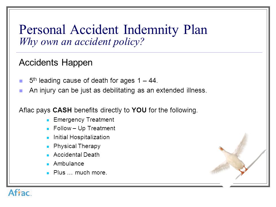 Personal Accident Indemnity Plan Why own an accident policy.