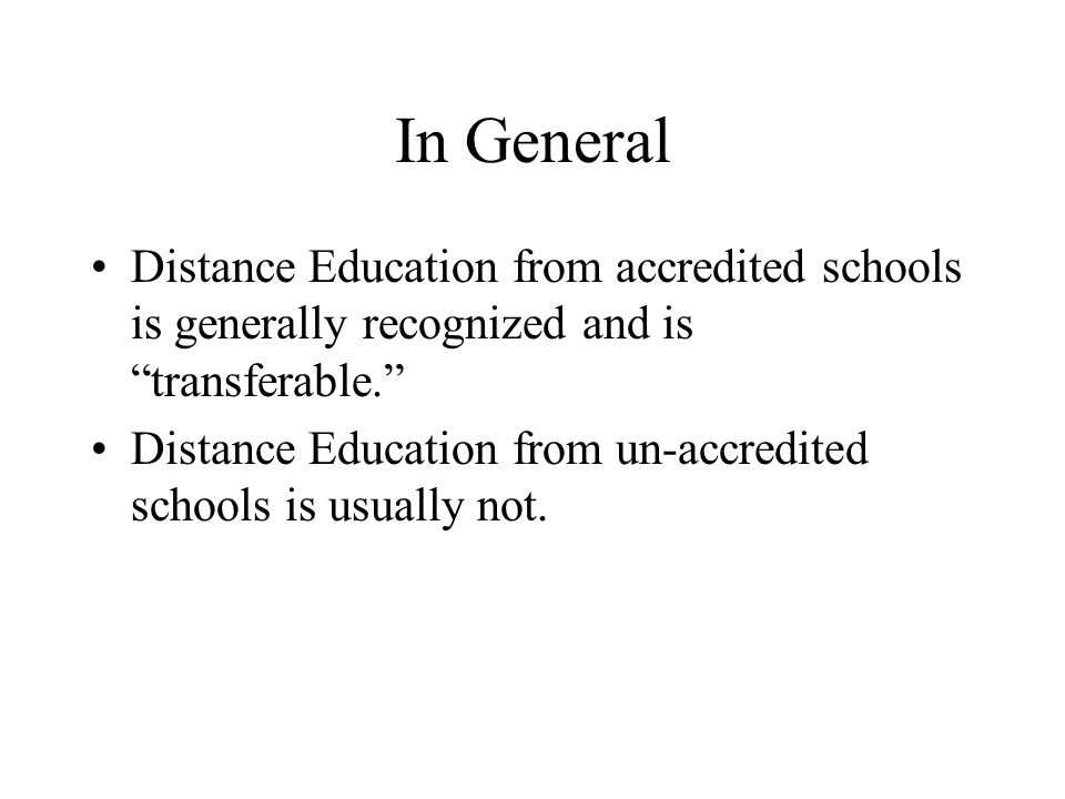 The title distance education means many different things.