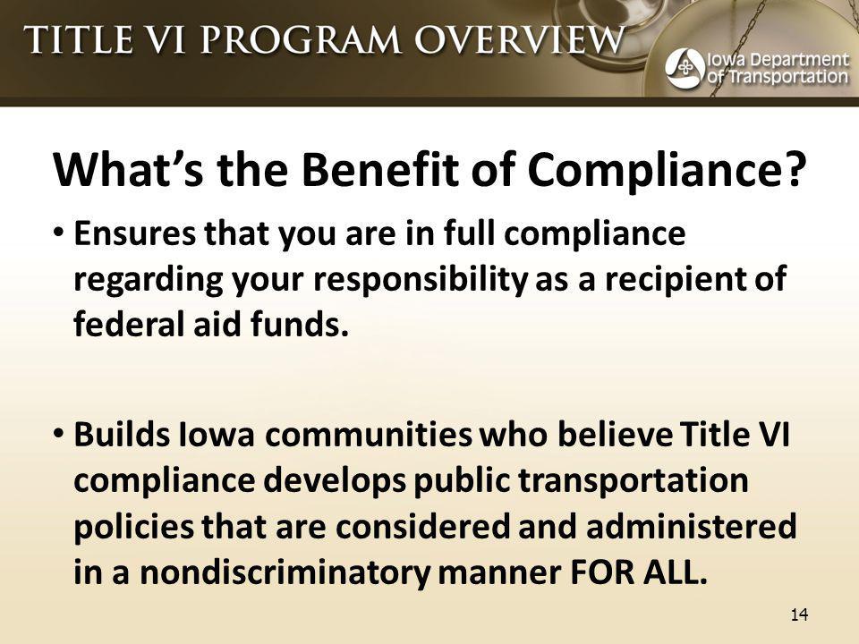 What’s the Benefit of Compliance.