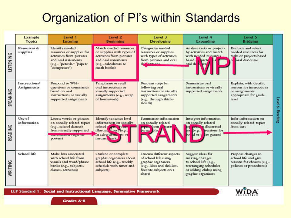 Organization of PI’s within Standards STRAND MPI