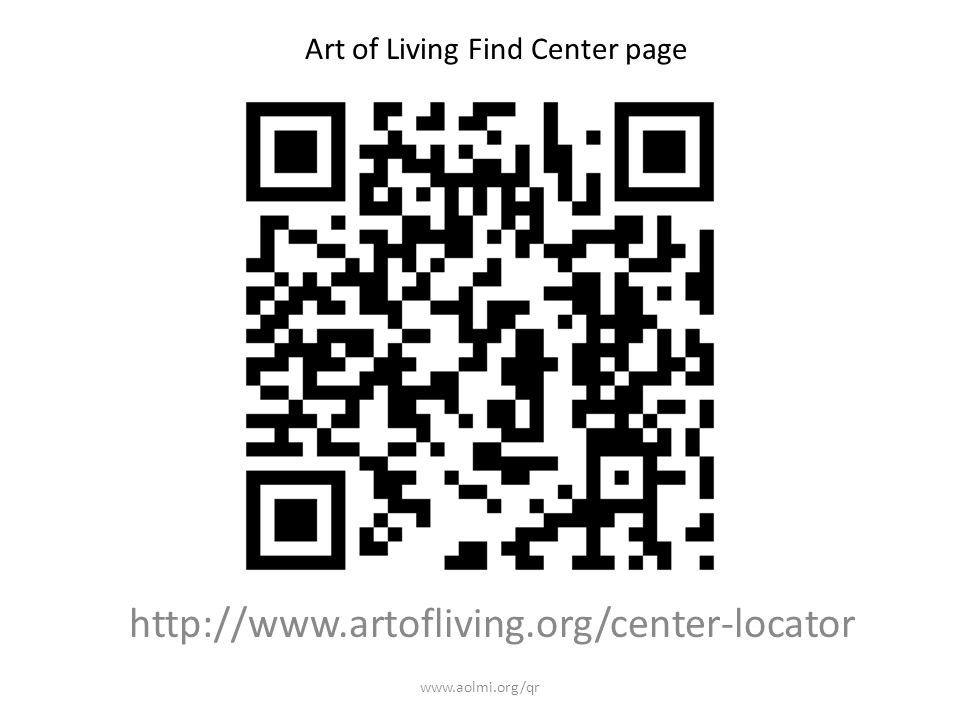 Art of Living Find Center page