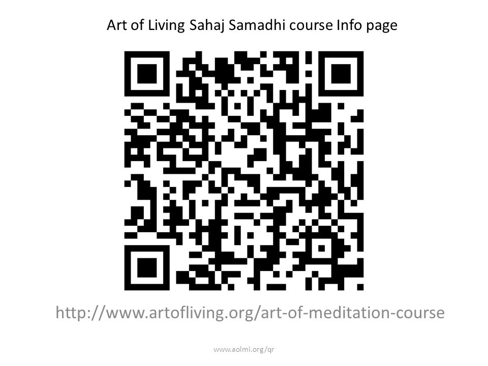 Art of Living Sahaj Samadhi course Info page