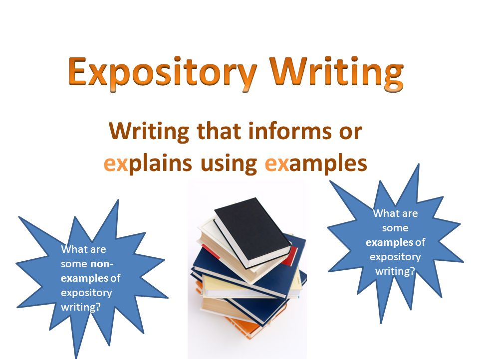 Writing that informs or explains using examples What are some examples of expository writing.