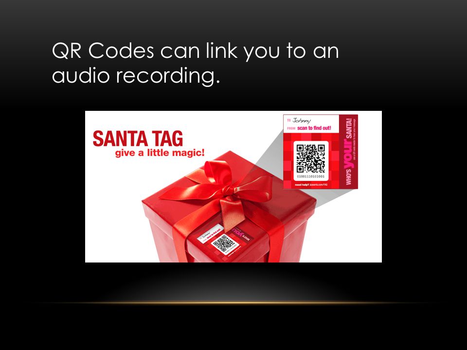 QR Codes can link you to an audio recording.