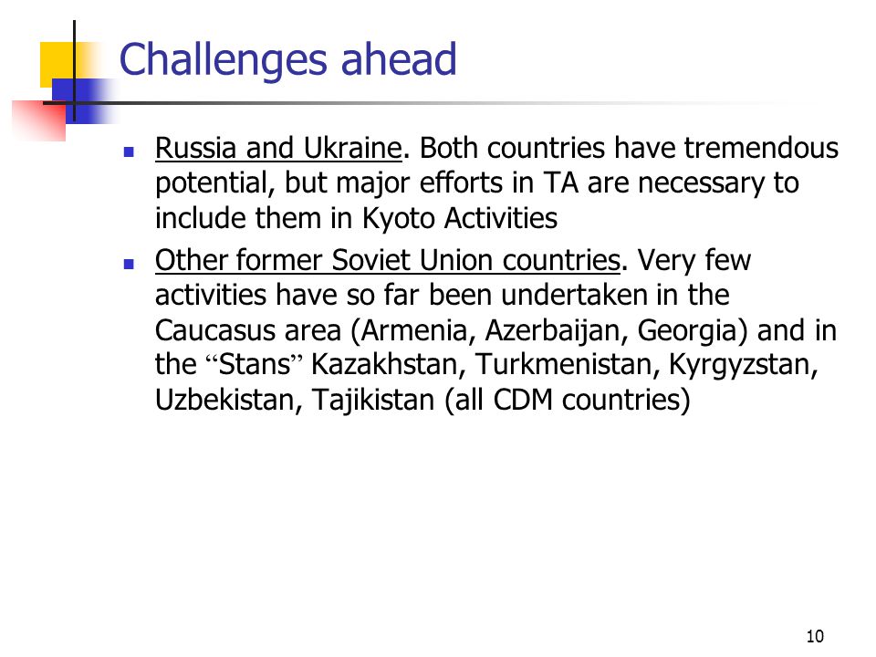 10 Challenges ahead Russia and Ukraine.