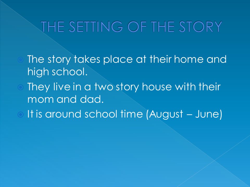  The story takes place at their home and high school.