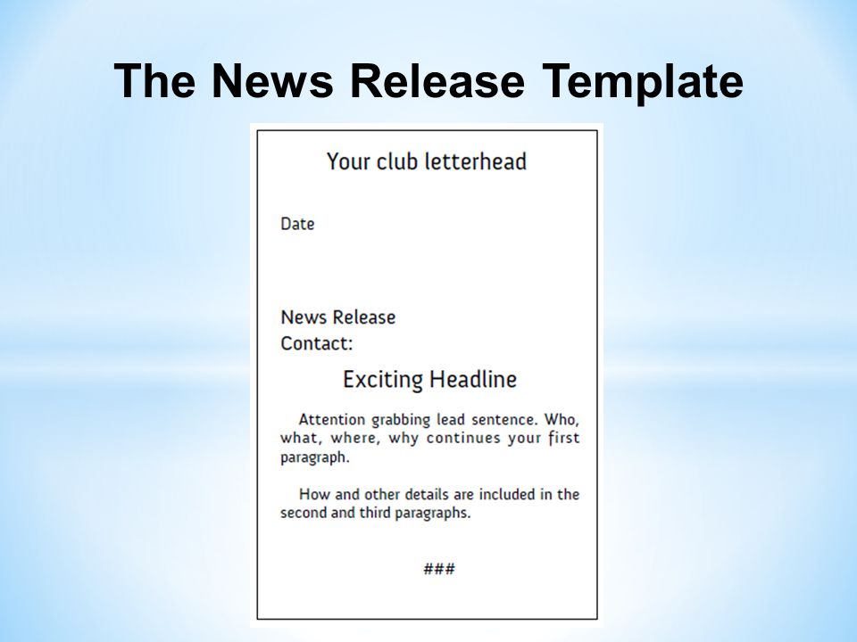 The News Release Template