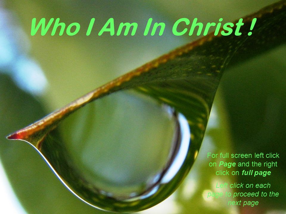 Who I Am In Christ .