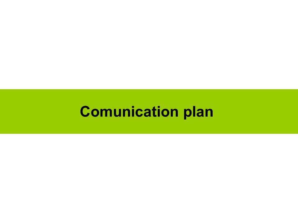 Comunication plan