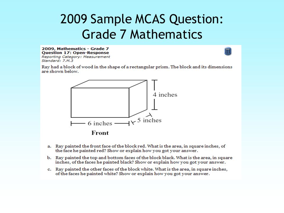 2009 Sample MCAS Question: Grade 7 Mathematics