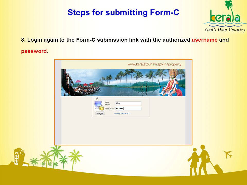 Steps for submitting Form-C 8.