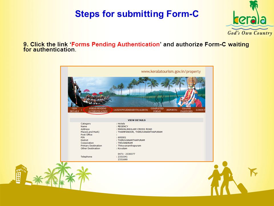 Steps for submitting Form-C 9.