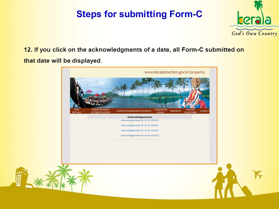 Steps for submitting Form-C 12.