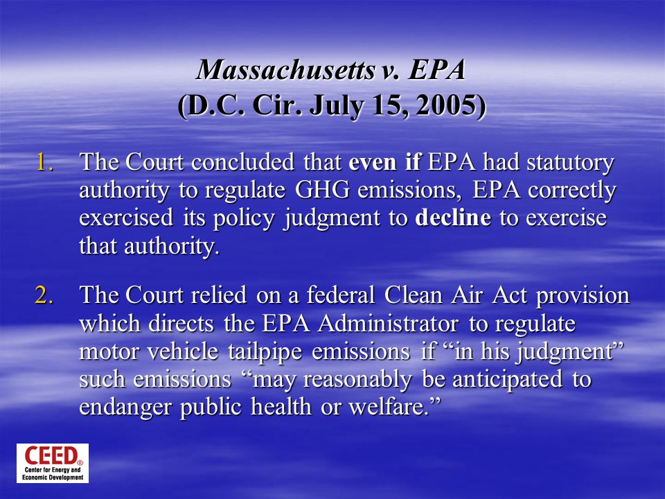 Massachusetts v. EPA (D.C. Cir.