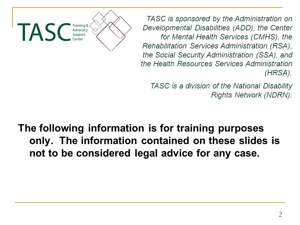 The following information is for training purposes only.