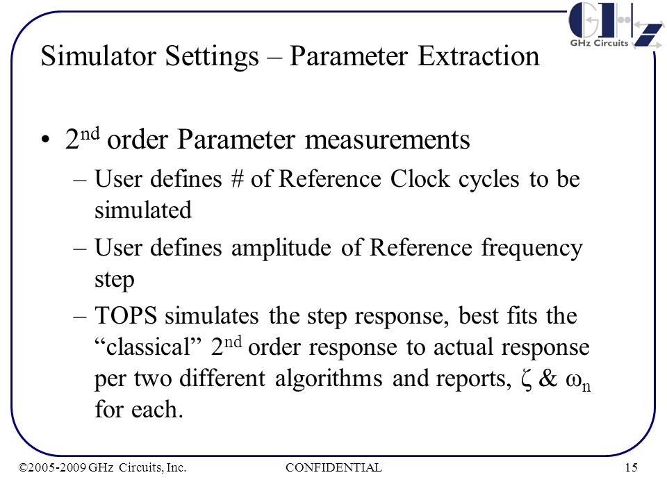 15CONFIDENTIAL© GHz Circuits, Inc.